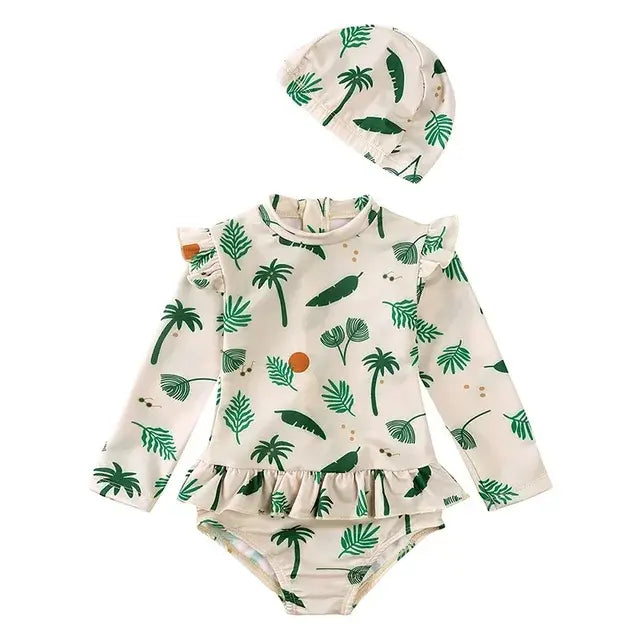 Baby Girl Long Sleeve One Piece Swimsuit