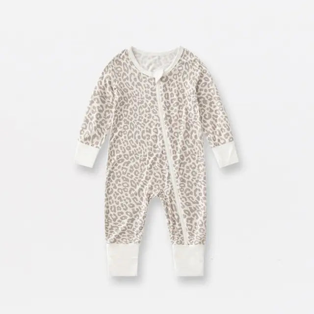 Long Sleeve Bamboo Fiber Baby Zippered Romper