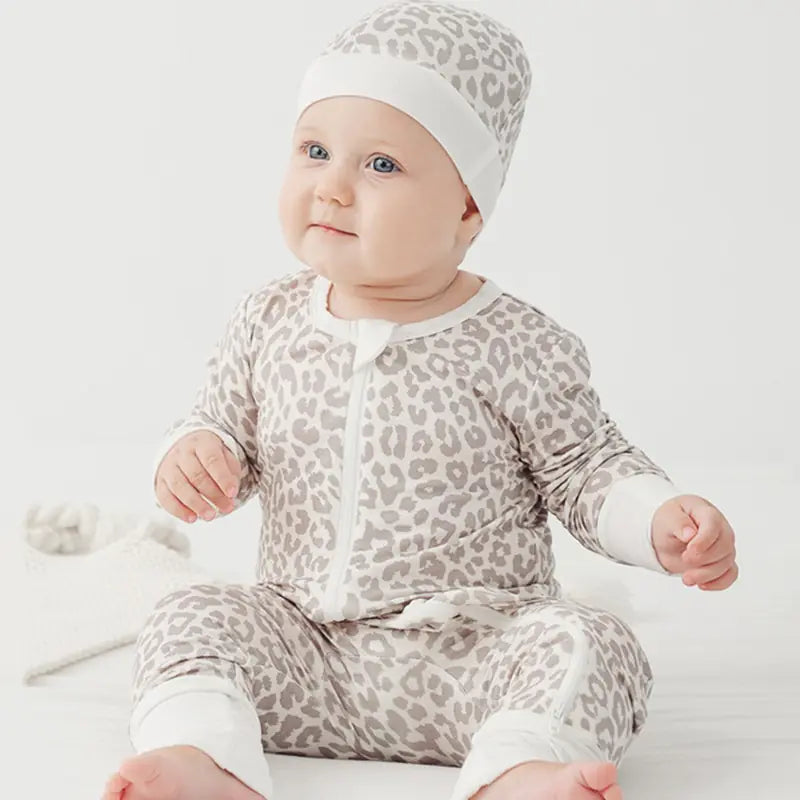 Long Sleeve Bamboo Fiber Baby Zippered Romper