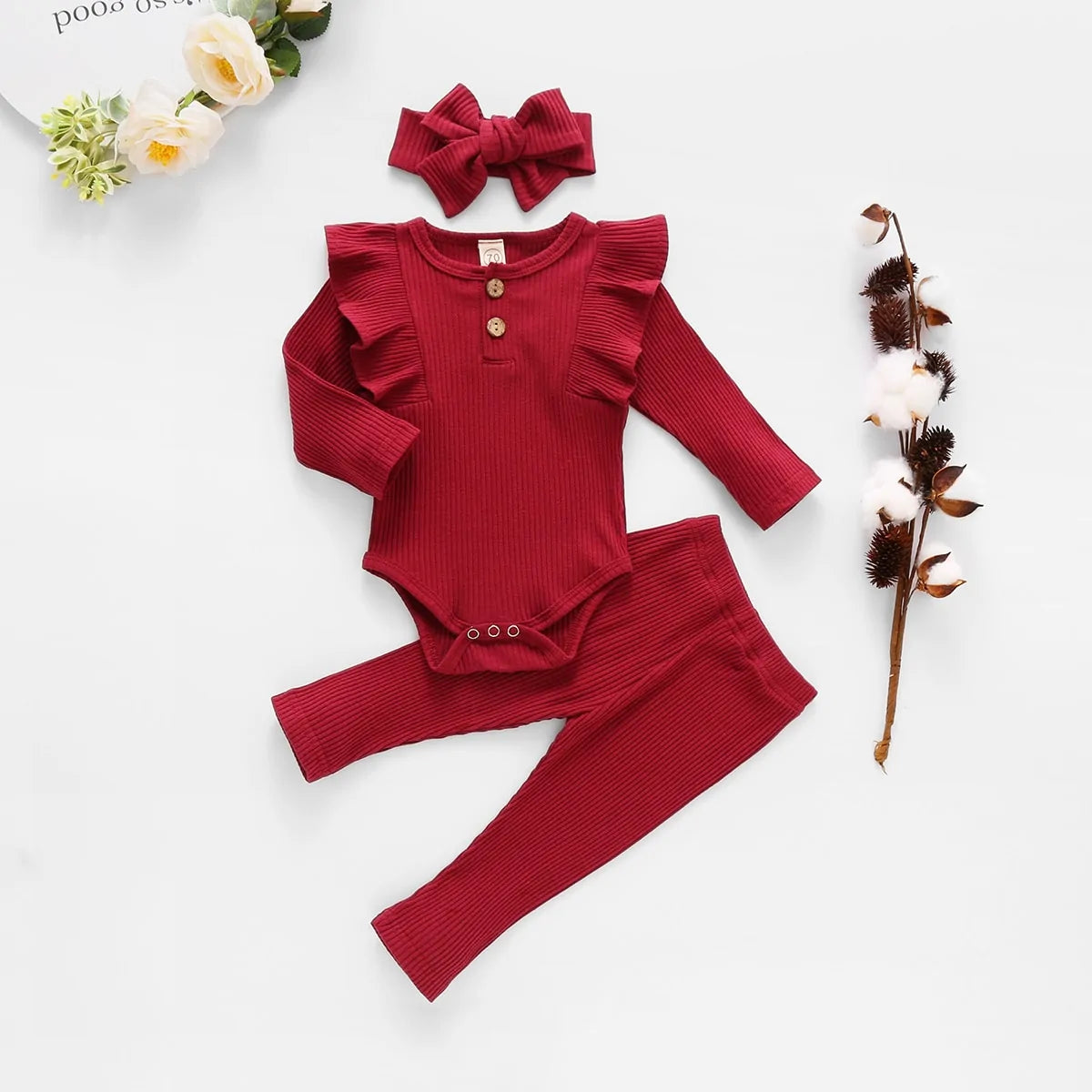 Ruffled Knit Loungewear Set