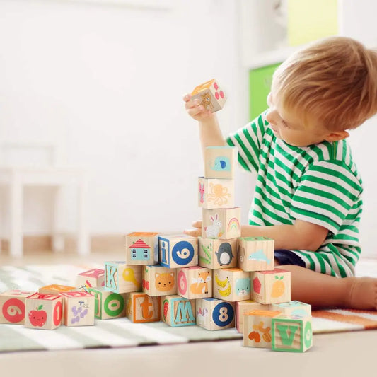 Montessori Wooden ABC Building Blocks