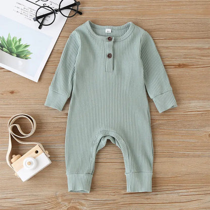 Long Sleeve Ribbed Romper