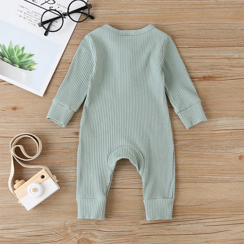 Long Sleeve Ribbed Romper