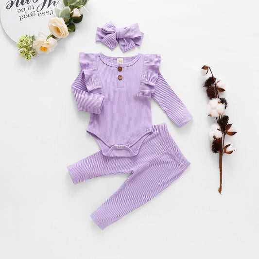 Ruffled Knit Loungewear Set