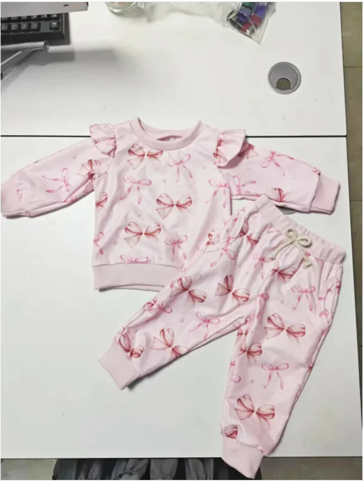 Pink Bow Loungewear Set