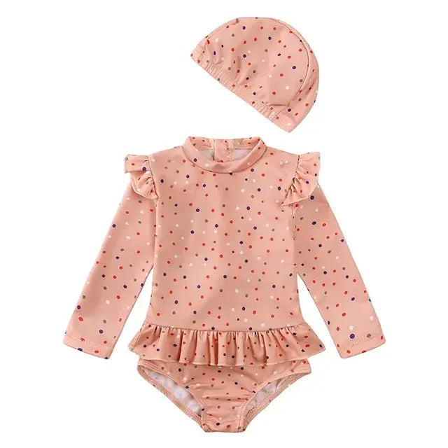 Baby Girl Long Sleeve One Piece Swimsuit