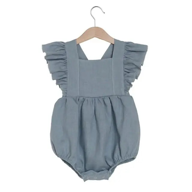 Vintage Linen Cotton Baby Romper