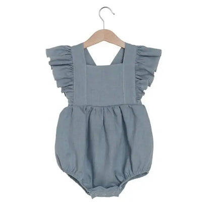 Vintage Linen Cotton Baby Romper