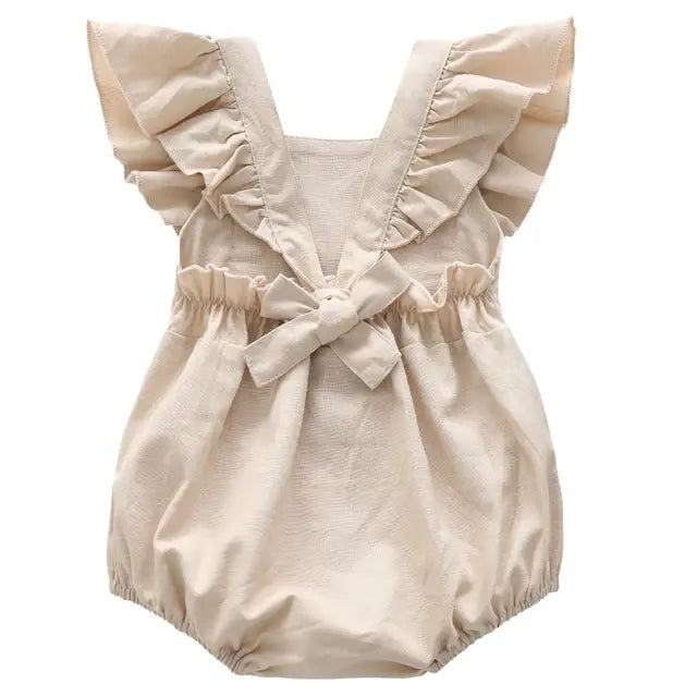 Vintage Linen Cotton Baby Romper