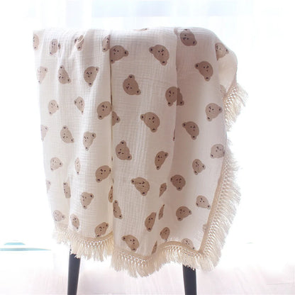 Organic Muslin Cotton Teddy Bear Baby Blanket